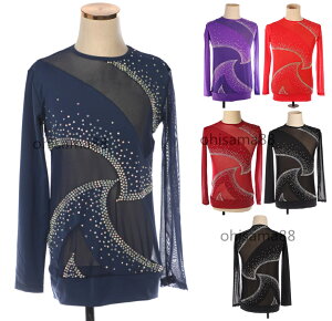 【送料無料】フィギュアスケート衣装 トップス 専用レオタード スケート 衣装 王子様 キラキラ ブラウス メンズ 練習着 長袖 レッスン用 競技着 演出服 スケート衣装 子供 上着 舞台 ダンス