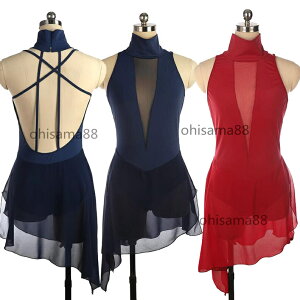 【送料無料】フィギュアスケート衣装 ドレス 袖なし 練習着 競技着 スタンダード 子供 大人 ダンスドレス ワンピース アイススケートウェア 可愛い スケート衣装 アイスダンス レッスン用