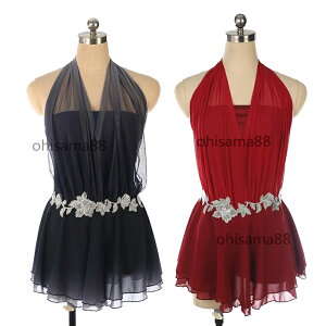 【送料無料】スケート衣装 専用レオタード 試験 演出用 アイススケートウェア レッスン用 ドレス 袖なし 競技着 スタンダード 子供 大人 フィギュアスケート衣装 スケートドレス 練習着 可