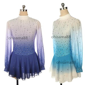 【送料無料】フィギュアスケート衣装 競技着 スケート衣装 レッスン用 練習着 子供 スタンダード ダンスドレス イベント 専用レオタード アイススケートウェア キラキラ 大人 アイスダンス