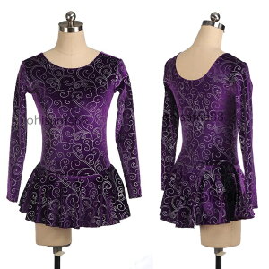 【送料無料】スケートドレス レッスン用 大きいサイズ アイス衣装 スケート衣装 フィギュアスケート衣装 可愛い アイススケートウェア 競技着 長袖 アイスダンス 専用レオタード ドレス 子