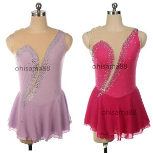 【送料無料】フィギュアスケート衣装 スケートドレス レッスン用 大きいサイズ アイス衣装 ドレス 専用レオタード 可愛い アイススケートウェア 演出用 舞台 キラキラ スケート衣装 子供