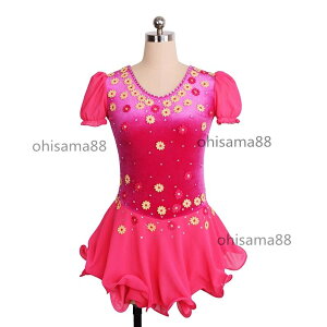 【送料無料】アイス衣装 競技着 短袖 アイスダンス ドレス スケートドレス 可愛い 練習着 フィギュアスケート衣装 子供 大人 専用レオタード 試験 スタンダード スケート衣装 女の子 演出用