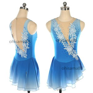 【送料無料】専用レオタード フィギュアスケート衣装 試験 演出用 舞台 スケートドレス 大人 可愛い 競技着 アイスダンス アイス衣装 袖なし ドレス アイススケートウェア スケート衣装 女