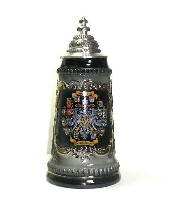 楽天市場】ドイツビアジョッキ 500ml 金箔レリーフ ドイツ各州ワッペン  
