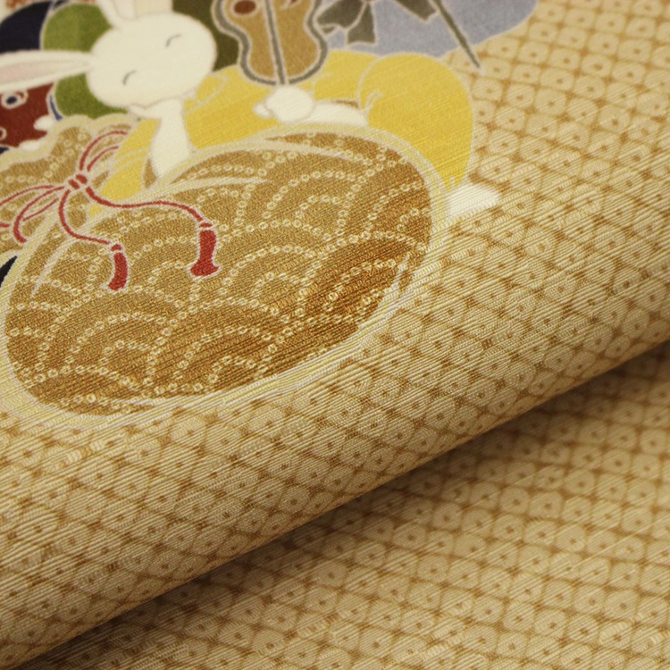 【楽天市場】京袋帯 正絹 WAKKA 日本製 袋名古屋帯 (七福うさぎ 