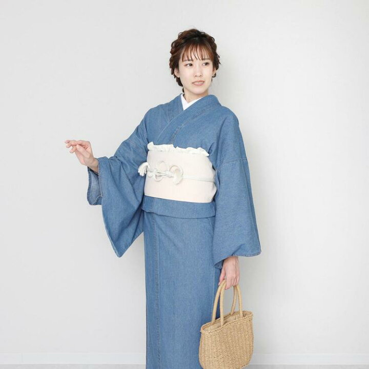 楽天市場】【スーパーセール】デニム 着物 単衣 着物 紺 M L サイズ 