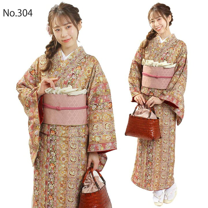 楽天市場】レディース 洗える 袷着物 単品 レトロ調 小紋 花柄 レトロ 