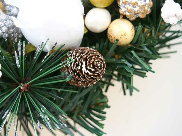 楽天市場 クリスマスリースcmホワイトゴールド 玄関 部屋 北欧 あす楽 ナチュラル 手作り 上品 高級 豪華 白 金 ラメ キラキラ おしゃれ 飾り 装飾 かわいい ドア 壁掛け ハンガー 天然素材 花 造花 ベル インテリア ギフト プレゼント クリスマスリース 国内生産