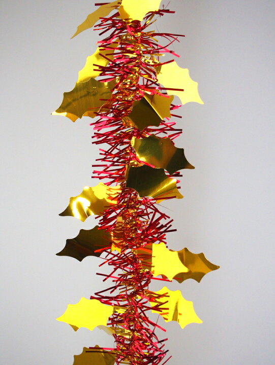 楽天市場 クリスマスパーティーモール180cm柊柄ゴールド レッド３本セット クリスマス パーティー オーナメント クリスマスツリー 雑貨 飾り付け 飾り 装飾 演出 室内 壁掛け 壁飾り 天井飾り パーティー モール イベント デコレーション インテリア ハロウィン