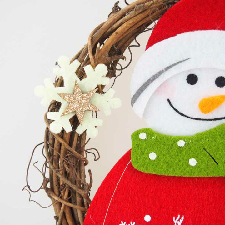 ウッドクリスマスリース スノーマンクリスマスリース/クリスマス装飾品/Ａ１ : クリスマス専門店 KOBE CRAFT