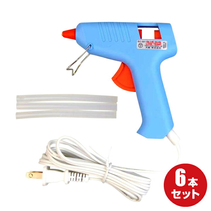 楽天市場 ミニグルーガン 低温タイプ 低温用グルースティック3本付き ６セット グルーガン 高品質 ホットボンド ボンドガン ピタガン スイッチ付き 便利 接着工具 Diy 接着 ミニ アートクラフト ホットメルト 修理 手芸 手作り クラフト ハンドメイド 大前株式会社 送料
