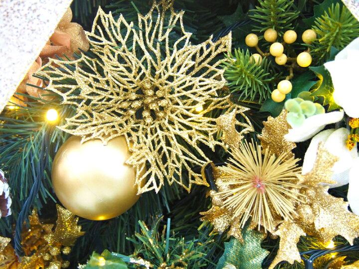 楽天市場 Ledクリスマスリース100cmゴールド クリスマスツリー 玄関 北欧 大きい 大きめ 特大 ナチュラル Ledライト 光る 手作り 金 上品 高級 豪華 おしゃれ 飾り 装飾 かわいい ドア 壁掛け ハンガー 業務用 店舗 ディスプレイ 天然素材 花 造花 インテリア ギフト