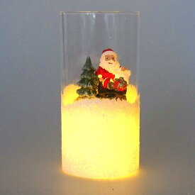 【H5】LEDクリスマスグラスサンタ おしゃれ かわいい 北欧 温かい 卓上 テーブル 飾り 装飾 置物 雑貨 LEDライト 電飾 電池式 グラスボトル クリスマスツリー インテリア ディスプレイ アンティーク オブジェ デコレーション クリスマス