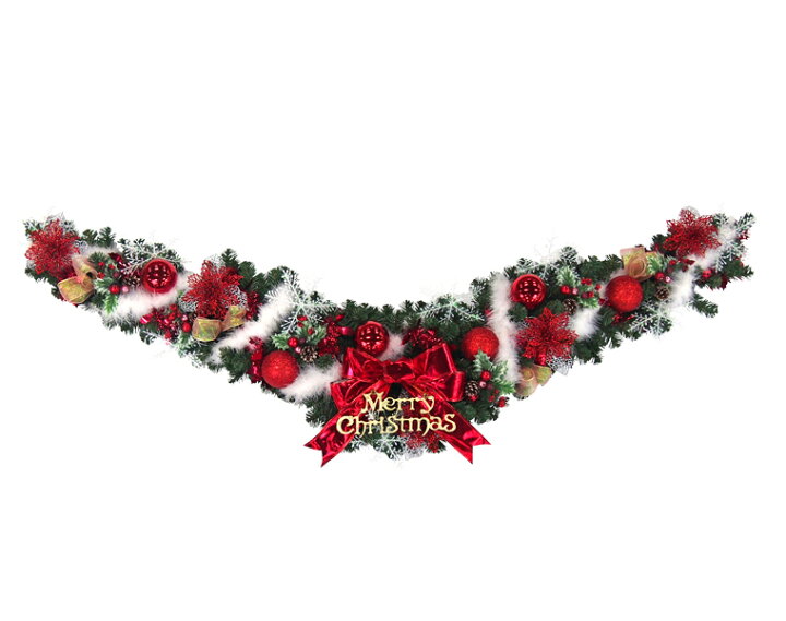楽天市場】クリスマスガーランド 180cm レッド 片面 大きい 大きめ 