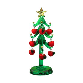 【マラソン限定★最大2000円OFFクーポンあり】オーナメント付き ガラスクリスマスツリー グリーン&ブルー&ピンク ミニクリスマスツリー 卓上 おしゃれ かわいい 上品 綺麗 北欧 ガラス インテリア ディスプレイ アンティーク デコレーション