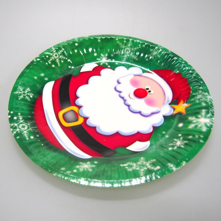 楽天市場 クリスマスパーティー紙食器プレート6個セット わくわくサンタグリーン イベント パーティー セット 食卓 食器 皿 おしゃれ かわいい キッズ 子供 使い捨て ペーパー 紙食器 テーブルウェア ランチ ディナー 誕生日 記念日 クリスマス F5 クリスマス専門店