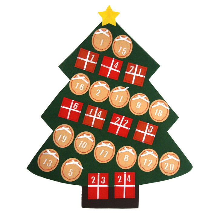 楽天市場 特大フェルトクリスマスツリーアドベントカレンダーハンギング クリスマス おしゃれ かわいい 北欧 フェルト 温かい 卓上 テーブル 飾り 装飾 壁掛け 壁 小物 雑貨 アドベント カウントダウン インテリア デコレーション パーティー 癒し系 クリスマス B1