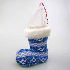 ファブリッククリスマスブーツ S M L ピンク&ブルー クリスマス おしゃれ かわいい 北欧 靴下 枕元 お菓子入れ 卓上 テーブル 飾り 装飾 置物 雑貨 インテリア デコレーション パーティー プレゼント ギフト