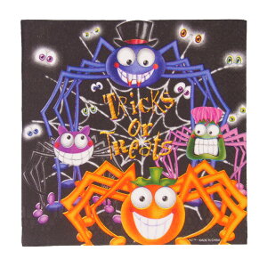【マラソン限定最大2000円OFFクーポン配布】ハロウィンパーティーナプキン6枚セット パンプキン&スパイダー イベント パーティー セット 食器 使い捨て ランチ ディナー おしゃれ かわいい