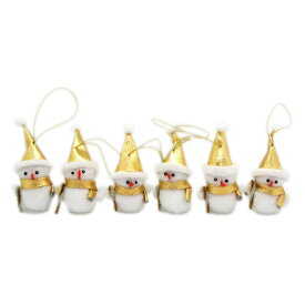 【B4】ふわふわスノーマン6個セット ゴールド クリスマス クリスマスオーナメント オーナメント 北欧 おしゃれ かわいい 小物 雑貨 飾り付け 飾り 装飾 クリスマスツリー
