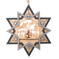 【スーパーSALE半額！】LEDウッド6角クリスマススターハンギング グレー クリスマス おしゃれ かわいい …