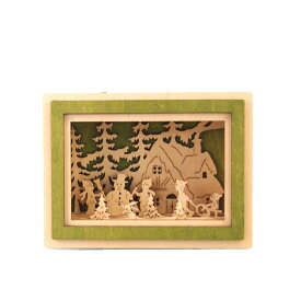 ウッドクリスマスフレームスタンド グリーン