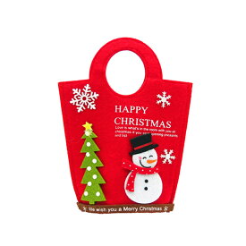 【マラソン限定最大2000円OFFクーポンあり】フェルトバッグ サンタ&スノーマン クリスマス おしゃれ 北欧 卓上 テーブル 飾り 装飾 置物 小物 雑貨 サンタクロース 雪だるま 手提げ インテリア デコレーション パーティー 癒し系 クリスマス