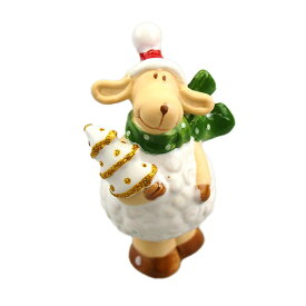 【マラソン限定★最大2000円OFFクーポンあり】セラミック緑色マフラーのツリートナカイスタンド クリスマス おしゃれ かわいい 小さい 小さめ ミニ セラミック 卓上 デスク テーブル 飾り 装飾 置物 小物 雑貨 トナカイ インテリア ディスプレイ アンティーク