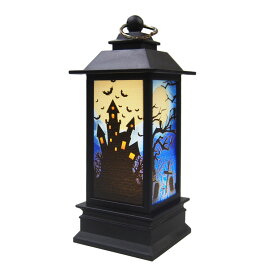 LEDアンティークランタン型ハロウィンライト 置物 満月/お化け屋敷 魔女/パンプキン ハロウィーン 卓上 テーブル 雑貨 置物 ミニ 小さい 小さめ LEDライト 北欧 おしゃれ かわいい 玄関 部屋 アンティーク