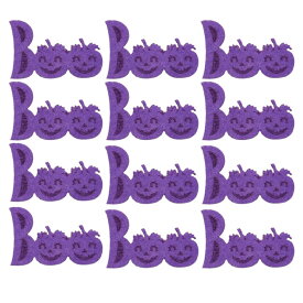 ハロウィンフェルトパンプキンBOO12枚セット オレンジ&パープル&ブラック かぼちゃ 小さい かわいい 資材 手芸 工作 パーツ 手作り アレンジ DIY 飾り付け 装飾 店舗装飾 小物 秋 かぼちゃ パーティー デコレーション ハロウィン