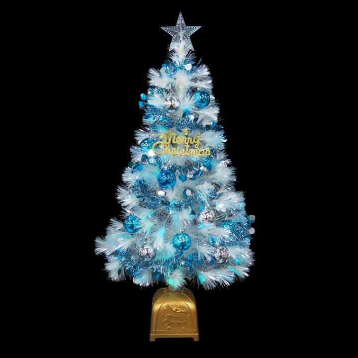 楽天市場】クリスマスツリーセット90cm ホワイト ファイバーツリー 
