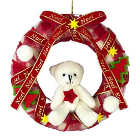 クリスマスリース 手作りキット 15cm ベア ドッグ 犬 子供 工作 DIY 北欧 簡単 キット おしゃれ かわいい 玄関 クリスマス イベント パーティ 大量 飾り付け 装飾 材料 林檎 素材 インテリア 雑貨 ハンドメイド リース 手作り イベント かわいい 冬