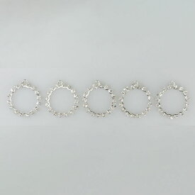 ミニジュエルリング 5個セット ゴールド シルバー クリスマス キラキラ ジュエリー オーナメント 手芸パーツ 華美 北欧 アンティーク おしゃれ かわいい 小物 雑貨 飾り付け 装飾 パーツ