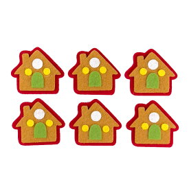【マラソン限定★最大2000円OFFクーポンあり】フェルトシール 6枚セット ハウス 家 おうち クリスマス パーツ 小さい おしゃれ かわいい 資材 手芸 工作 手作り アレンジ 素材 DIY 卓上 飾り付け 装飾 店舗装飾 雑貨 小物 デコレーション ディスプレイ
