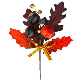 【マラソン限定★最大2000円OFFクーポンあり】ハロウィンパンプキンピック リボン ドット ピック オレンジ ガーデンピック デコレーション 装飾 南瓜 かぼちゃ ハンドメイド DIY ハロウィンインテリア ハロウィン雑貨