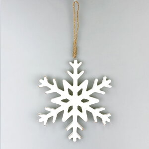 ウッドクリスマススノーフレークオーナメント ホワイト 北欧 オーナメントクリスマス雑貨 クリスマス飾り クリスマスツリー デコレーション 木製 ウッド アンティーク