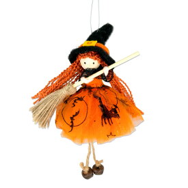 【楽天イーグルス感謝祭 当店最大P15倍】ハロウィンガールオーナメント オレンジ パープル パンプキン カボチャ かぼちゃ 魔女 ウィッチ インテリア ハロウィン雑貨 ハロウィンツリー デコレーション 装飾 ハロウィン 飾り付け 吊下げ ディスプレイ 北欧 黒猫
