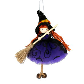 ハロウィンガールオーナメント オレンジ パープル パンプキン カボチャ かぼちゃ 魔女 ウィッチ インテリア ハロウィン雑貨 ハロウィンツリー デコレーション 装飾 ハロウィン 飾り付け 吊下げ ディスプレイ 北欧 黒猫