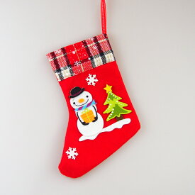 クリスマスオーナメント 手作りキット フェルトソックス サンタクロース スノーマン 子供 工作 DIY 北欧 簡単 キット おしゃれ かわいい 玄関 クリスマス イベント パーティ 飾り付け 装飾 材料 林檎 素材 インテリア 雑貨 ハンドメイド リース 手作り