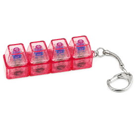 フィジェットトイ LED 光る キーボード キーホルダー ホワイト ブルー ピンク ブラック ストレス解消 ストレス発散 キースイッチ カチカチ リラックス 集中 持ち運び グッズ 手遊び 大人 子ども おもちゃ おしゃれ かわいい