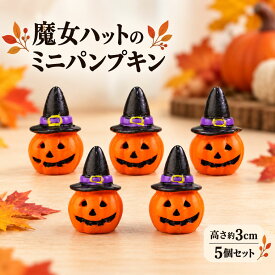 【500円均一】ミニミニマットレジンパンプキン魔女ハット5個セット おしゃれ かわいい 玄関 卓上 デスク ハロウィン ハロウィーン 飾り付け 装飾 店舗装飾 雑貨 ミニ 小さい 小物 置物 オブジェ 秋 インテリア かぼちゃ