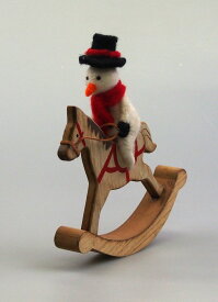 【在庫処分お買い得】ウッドロッキングホーススノーマン クリスマス インテリア クリスマス雑貨 かわいい 飾り 装飾クリスマス 置物 卓上 スタンド
