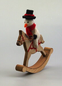 【マラソン限定最大2000円OFFクーポン配布】【在庫処分お買い得】ウッドロッキングホーススノーマン クリスマス インテリア クリスマス雑貨 かわいい 飾り 装飾クリスマス 置物 卓上 スタン