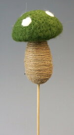 【マラソン限定★最大2000円OFFクーポンあり】【在庫処分お買い得】ウールきのこピック グリーン ハロウィン ガーデンピック DIY ハンドメイド 秋 ハロウィンインテリア ハロウィン雑貨 装飾 デコレーション