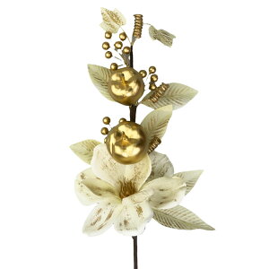 マグノリアアップルピック ゴールド 高級 ピック 造花 資材 材料 部品 植物 工作 手作り DIY アレンジメント 花 リース作り フラワーアレンジメント 装飾 飾り付け 高級 本格 クリスマス リン