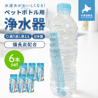 【最大500円OFFクーポン★4日20:00〜17日9:59】クリスタルH2Oペットボトル用浄水器6個セット アルカリイ…