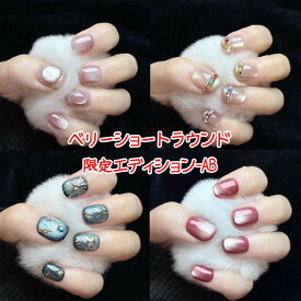 OHMI GALLERY ネイルチップ つけ爪 マグネットネイル 限定エディション 一期一会 再販なし グラデーション ニュアンスネイル 手書き 側光 フラッシュラメ ベリーショートラウンド XS/S/M/L GVR ABグループ