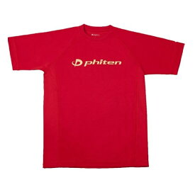 ファイテン RAKUシャツ SPORTS 吸汗速乾 半袖 ロゴ入り S（ユニセックス） Tシャツ JG168003-RED(レッド（ロゴ：金）)