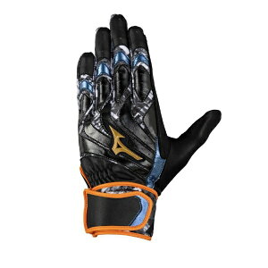 ミズノ MIZUNO 【ミズノプロ】モーションアークUF【両手用】 バッティング手袋 1EJEA558-09(ブラック×オレンジ×ブルー)